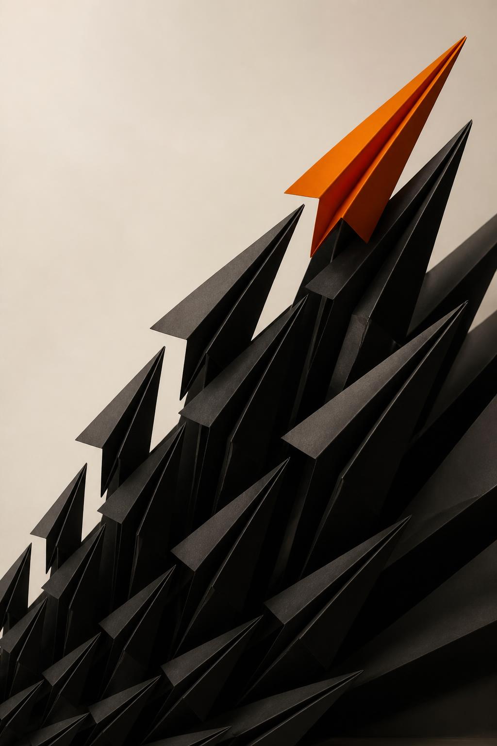 Abstract MOFT-inspired folded-paper artwork