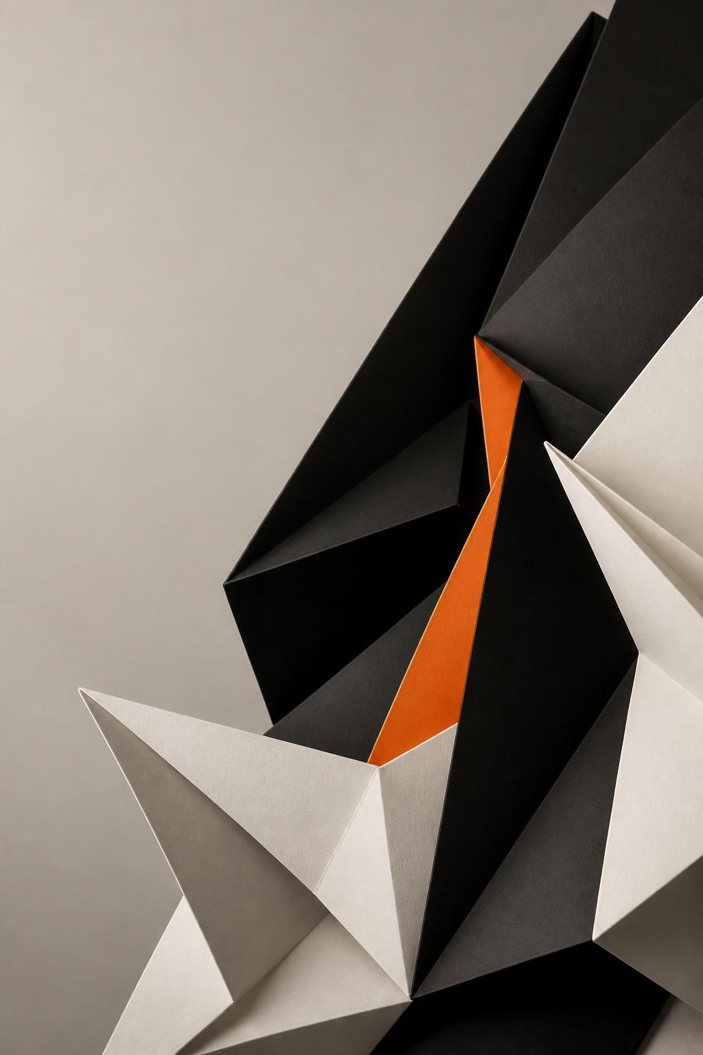 Abstract MOFT-inspired folded-paper artwork